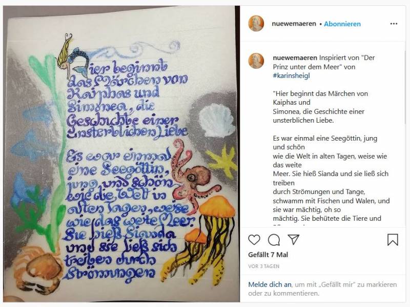 Textinhalt by Karin Heigl / Schriftbild + Malerei by Dr. Sebastian Keller